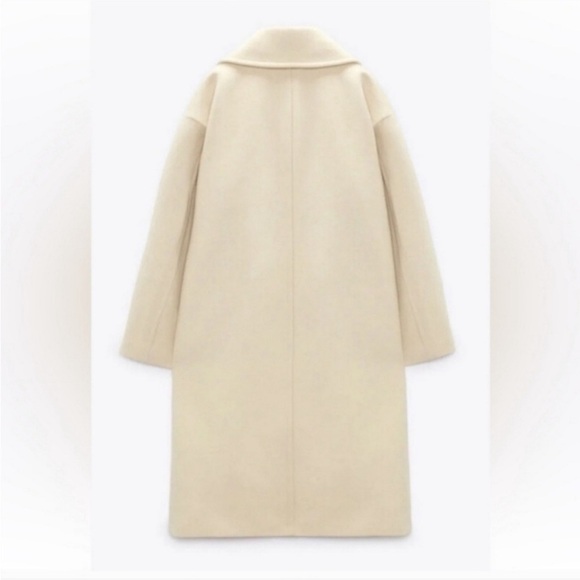 NWT Zara Cream Oversized Wool Coat - Picture 2 of 8